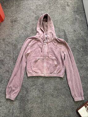 John Galt Plush Mauve Zip-Up Hoodie